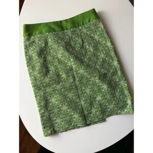 Green and white embroidered Nanette Lepore skirt - Size 8
